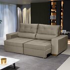 Sofá Baú Retrátil E Reclinável 4 Lugares 220cm Veludo La Plat