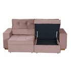 Sofá Baú Retrátil E Reclinável 4 Lugares 220cm Veludo Nobre L