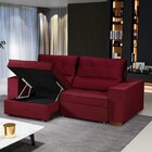 Sofá Baú Retrátil E Reclinável 4 Lugares 220cm Veludo Nobre L