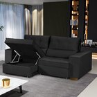 Sofá Baú Retrátil E Reclinável 4 Lugares 220cm Veludo Nobre L