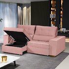 Sofá Baú Retrátil E Reclinável 5 Lugares 250cm Veludo Nobre L