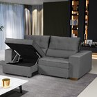 Sofá Baú Retrátil E Reclinável 5 Lugares 250cm Veludo Nobre L