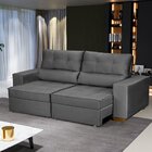 Sofá Baú Retrátil E Reclinável 5 Lugares 250cm Veludo Nobre L