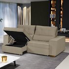 Sofá Baú Retrátil E Reclinável 5 Lugares 250cm Veludo Nobre L