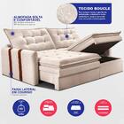 Sofá Baú Sem Caixa Retrátil 1,60m Softgel Petit Boucle Bege C