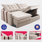 Sofá Baú Sem Caixa Retrátil 1,60m Softgel Petit Boucle Bege C