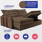 Sofá Baú Sem Caixa Retrátil 1,60m Softgel Petit Boucle Marrom