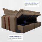 Sofá Baú Sem Caixa Retrátil 1,60m Softgel Petit Boucle Marrom