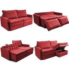 Sofá Baú Sem Caixa Retrátil 1,80m Softgel Bonnie Boucle Caram