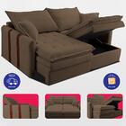 Sofá Baú Sem Caixa Retrátil 1,80m Softgel Bonnie Boucle Marro