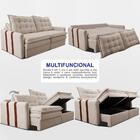 Sofá Baú Sem Caixa Retrátil 1,80m Softgel Petit Boucle Bege C