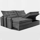 Sofá Baú Sem Caixa Retrátil 1,80m Softgel Petit Boucle Cinza