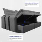 Sofá Baú Sem Caixa Retrátil 1,80m Softgel Petit Boucle Cinza