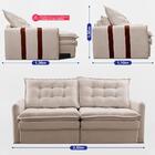 Sofá Baú Sem Caixa Retrátil 2,00m Softgel Petit Boucle Bege C