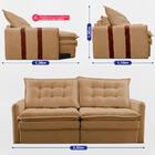 Sofá Baú Sem Caixa Retrátil 2,00m Softgel Petit Boucle Carame