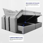 Sofá Baú Sem Caixa Retrátil 2,00m Softgel Petit Boucle Cinza