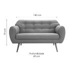 Sofá Beatle 2 Lugares Linho Cinza