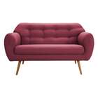 Sofá Beatle 2 Lugares Linho Rosa