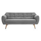 Sofá Beatle 3 Lugares Linho Cinza