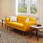 Sofá Beatle 3 Lugares Suede Amarelo