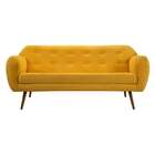 Sofá Beatle 3 Lugares Suede Amarelo