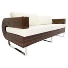 Sofá Begônia Fibra Sintética Aluminio Para Jardim Sala