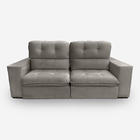 Sofá Bekaa 3 Lugares 2,10 Metros Veludo - 03 Capuccino