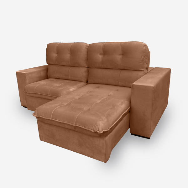 Sofá Bekaa 3 Lugares 2,10 Metros Veludo - 20 Terracota