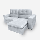 Sofá Bekaa 4 Lugares 2,30 Metros Veludo - 26 Prata