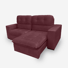 Sofá Bekaa 5 Lugares 2,70 Metros Veludo - 22 Bordô