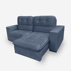 Sofá Bekaa 5 Lugares 2,70 Metros Veludo - 24 Marinho