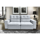 Sofá Bekaa 5 Lugares 2,70 Metros Veludo - 26 Prata