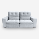 Sofá Bekaa 5 Lugares 2,70 Metros Veludo - 26 Prata