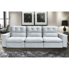 Sofá Bekaa 6 Lugares 2,90 Metros Veludo - 26 Prata