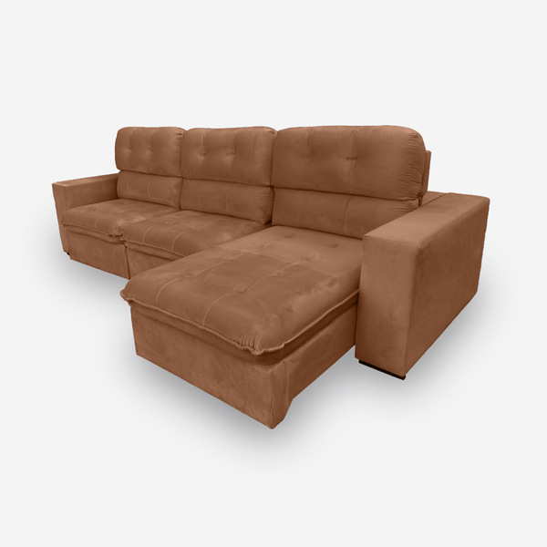 Sofá Bekaa 6 Lugares 3,20 Metros Veludo - 20 Terracota