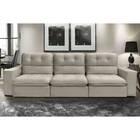 Sofá Bekaa 6 Lugares 3,50 Metros Veludo - 02 Bege