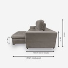 Sofá Bekaa 6 Lugares 3,50 Metros Veludo - 03 Capuccino