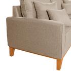 Sofá Beny 2 Lugares 1,80m Com 4 Almofadas Soltas Linho Bege