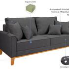 Sofá Beny 2 Lugares 1,80m Com 4 Almofadas Soltas Linho Grafite