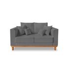 Sofá Beny 2 Lugares Com Almofada 140cm Grafite