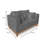 Sofá Beny 2 Lugares Com Almofada 140cm Grafite