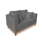 Sofá Beny 2 Lugares Com Almofoda 140cm Grafite