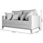 Sofá Beny 2 Lugares Com Base De Madeira - Linho Grafite