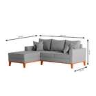 Sofa Beny Chaise 3 Lugares Linho Cinza Esquerdo