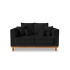 Sofá Beny, Com Seu Estilo Moderno, 2 Lugares Suede 140cm Preto