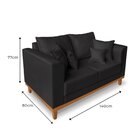 Sofá Beny, Com Seu Estilo Moderno, 2 Lugares Suede 140cm Preto