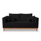 Sofá Beny, Simples E Comum, 3 Lugares Suede 180cm Preto