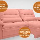 Sofá Bergamo 1,90m Assento Retrátil E Reclinável Velosuede Ro