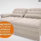 Sofá Bergamo 1,90m Retrátil E Reclinável Velosuede Areia - Ne