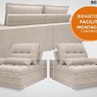 Sofá Bergamo 1,90m Retrátil E Reclinável Velosuede Areia - Ne